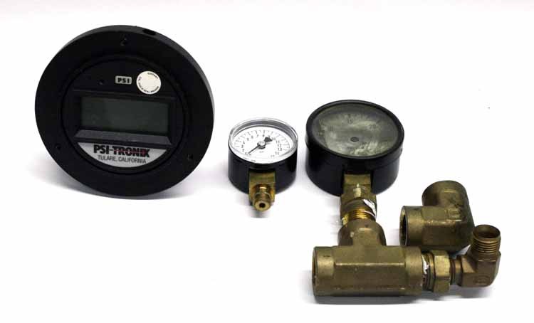 Lot of 3 industrial pneumatic gauge meter part fittings