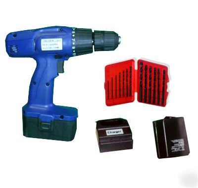New cordless drill, rechargable, w/ hss bit set tools
