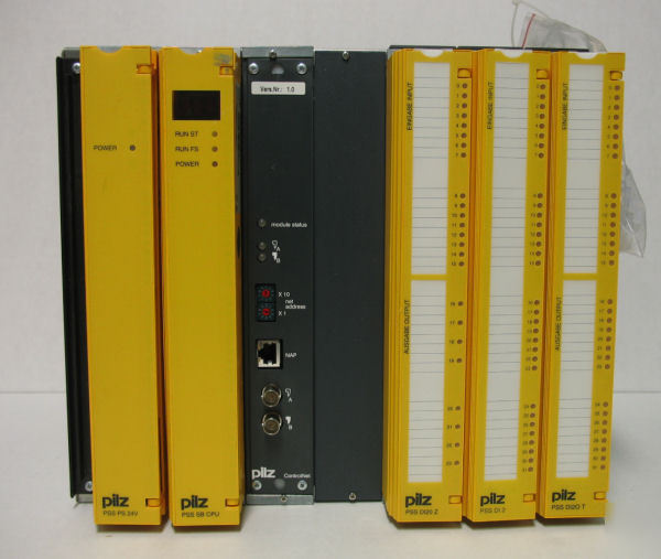 Pilz pss rack and 6 cards pss sb cpu 