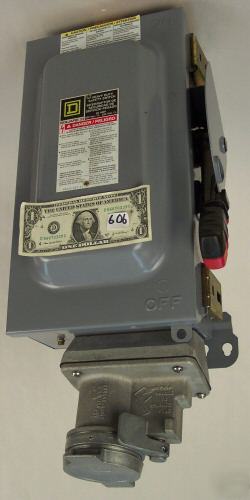 Square d 60A 600V interlocked recepticle switch H362AWC