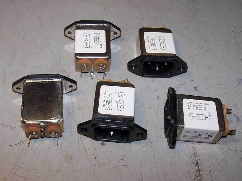 Corcom 6EF1 emi ac filter / iec power inlet 6AMPS 5 pcs
