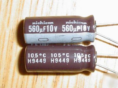 200PC 10V 560UF nichicon radial capacitors low esr 105C