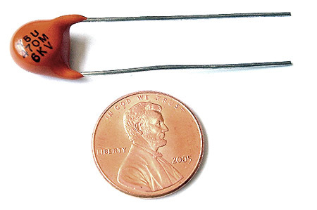High voltage ceramic disc capacitor ~ 470PF 6000V (10)