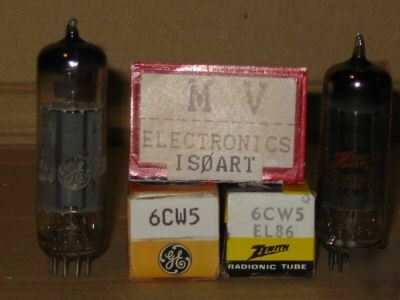 2 tubes 6CW5 EL86 ge+zenith - valvole rÃ¶hren 