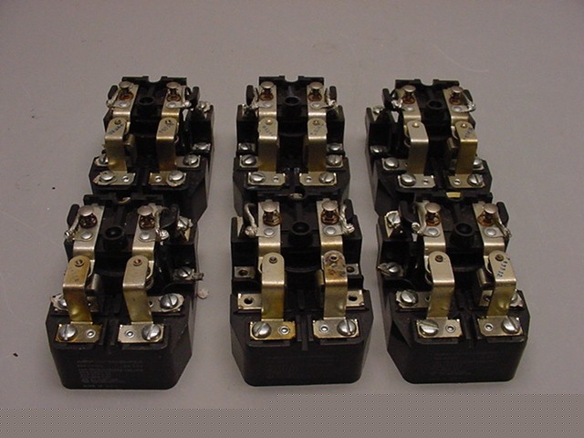 (6) potter brumfield 30A 240VAC 2 pole relay 2PDT 24VDC