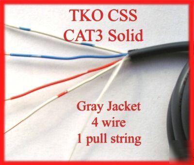 200 foot bulk telephone solid wire 24 awg - 4 wire CAT3