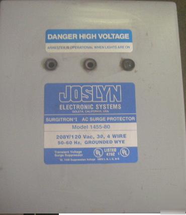 Joslyn srugitron i ac surge protector 1455-80 3 phase