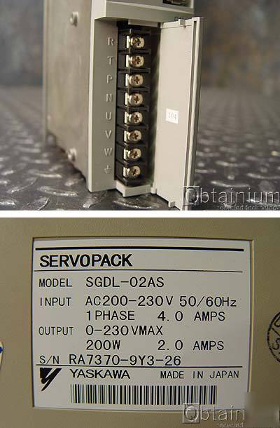 Yaskawa sgdl-02AS servopack ac 0 - 230V 200W thk