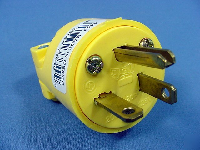 10 eagle yellow straight blade plugs 5-20 20A 125V 4409