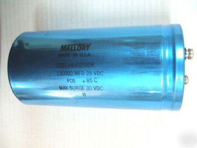 Malloro 110,100 mfd 25 vdc cgs capacitor 110000