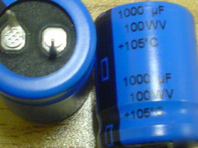New 10 cde 100V 1000UF mini 105C snap in capacitors 