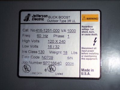 New nema 3R transformer buck-boost single phase * *