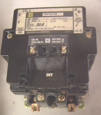 Square d size 3 contactor 8502 SEO1 coil 480 volt 2 pol