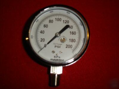 New marsh inspector test gauge 0-200 psi 