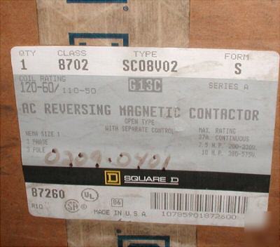 Square d 8702SCO8V02S contactor reversing size-1 3PH