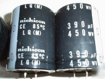 New 2 nichicon lq series 450V 390UF snap-in capacitors 