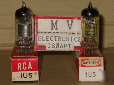 2 tubes 1U5 raytheon+rca nos - valvole rÃ¶hren lampes 