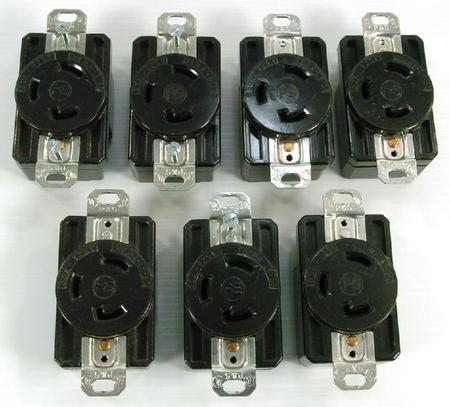 Lot of 7 nema ps 30A 125VAC twist lock receptacles