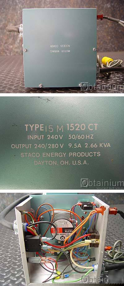 Staco variac type 15M 1520CT motor driven transformer