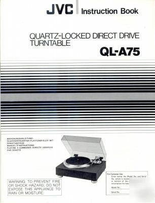 Jvc owner operator instruction manual ql-A75