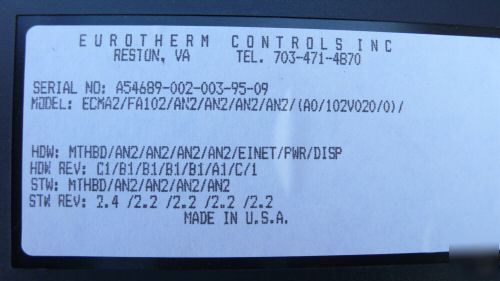 Eurotherm ECMA2 102 process monitor control master