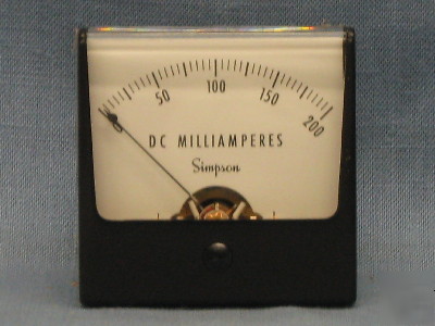 Simpson 0-200 dc mamp meter 06260 1227 55F1524