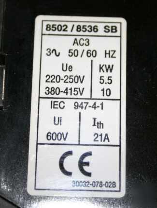 Square d - size 0 starter electric motor 8536 type SBG2