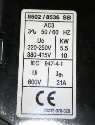 Square d - size 0 starter electric motor 8536 type SBG2